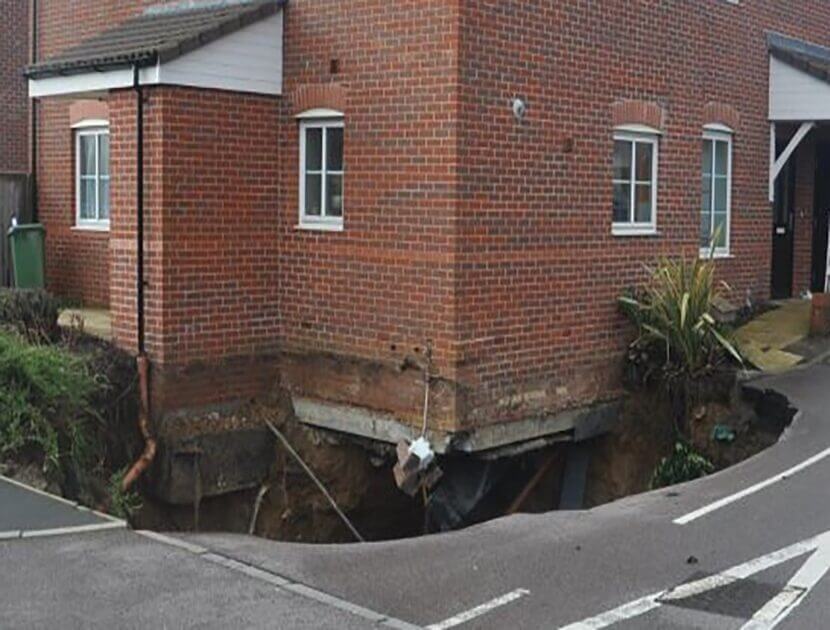 Sinkhole under a house in the UK