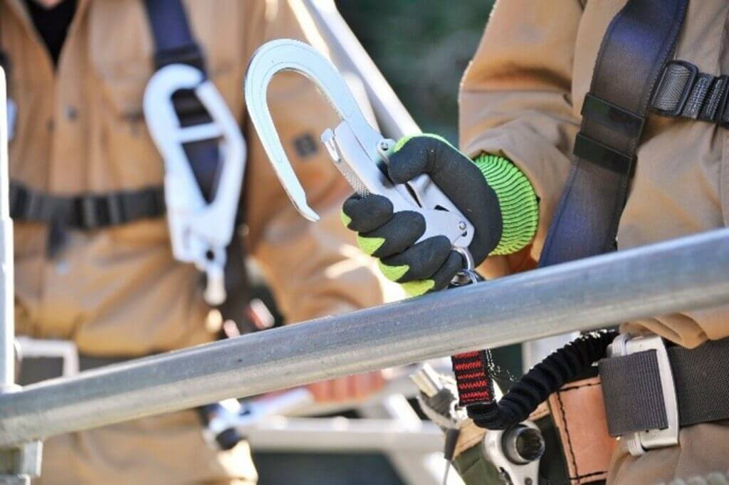 Harness being secured