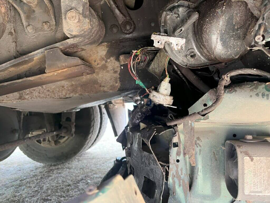 Inspecting vehicle damage after ITAI collision