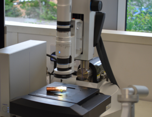 Copper pipe under a microscope